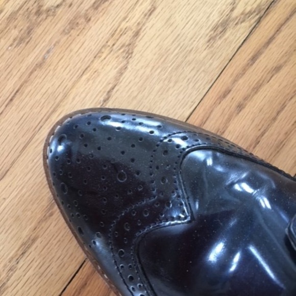 Navy Women's Leather Wingtips Size 6 - Picture 2 of 6